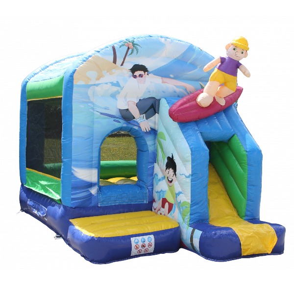 Springkussen Surfer met glijbaan 4x3 Springkussen Surfer met glijbaan 4x3